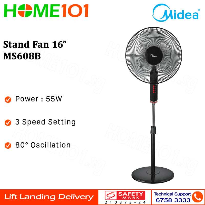 Midea Stand Fan 16 Inch MS608B || MS-608B