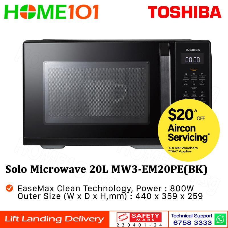 Toshiba Solo Microwave 20L MW3-EM20PE(BK)
