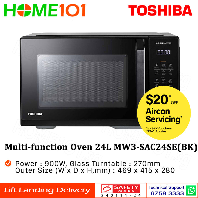 Toshiba Smart Multi-function Oven With Air Fry 24L MW3-SAC24SE(BK)