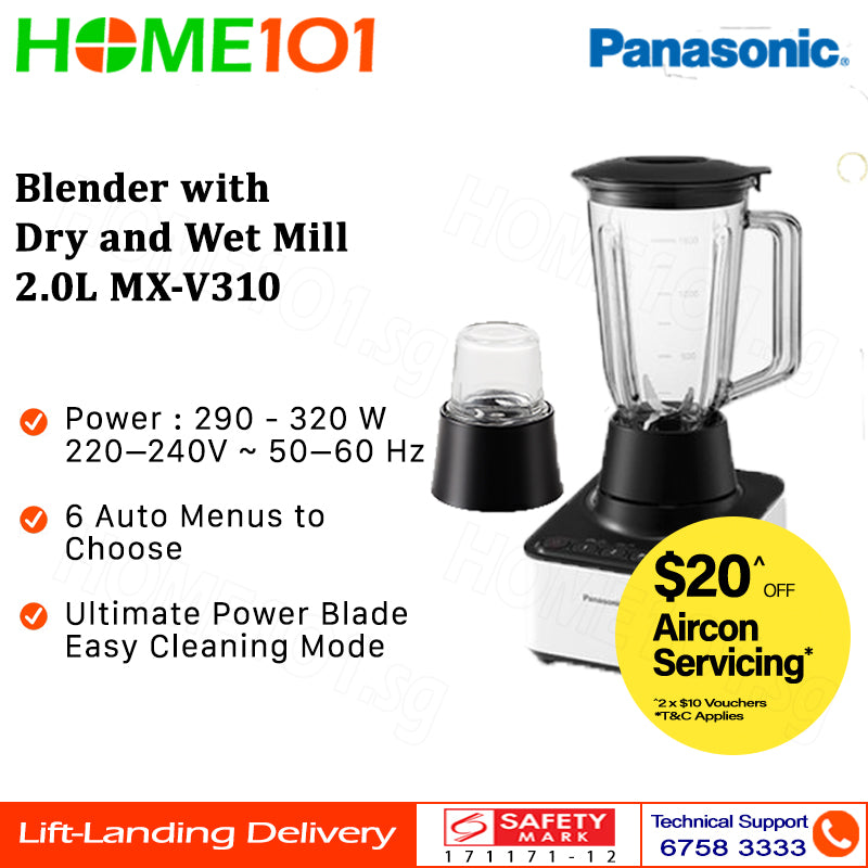 Panasonic Blender with Dry and Wet Mill 2.0L MX-V310