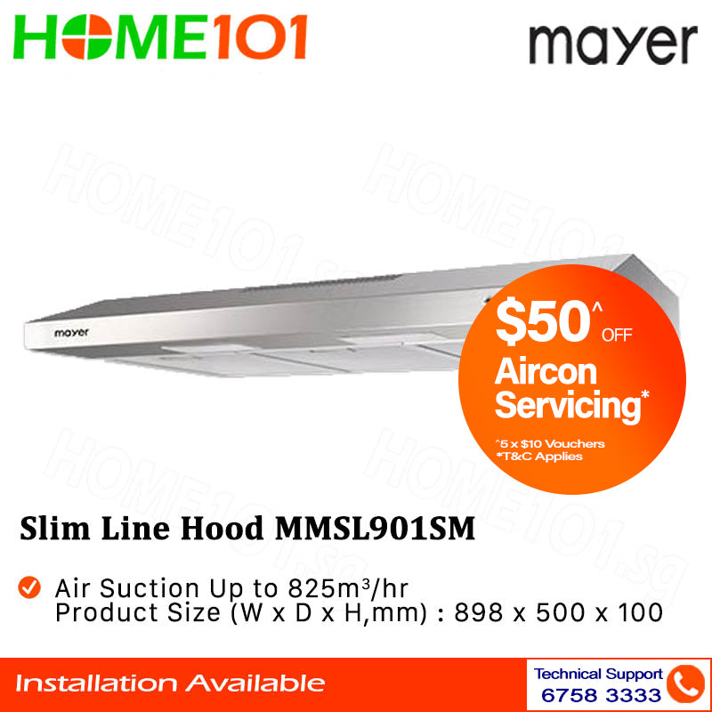 Mayer Slimline Hood 90cm MMSL901SM