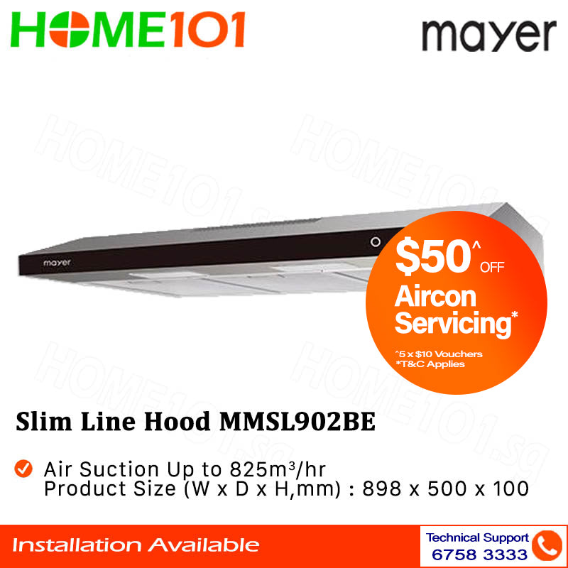 Mayer Slimline Hood 90cm MMSL902BE