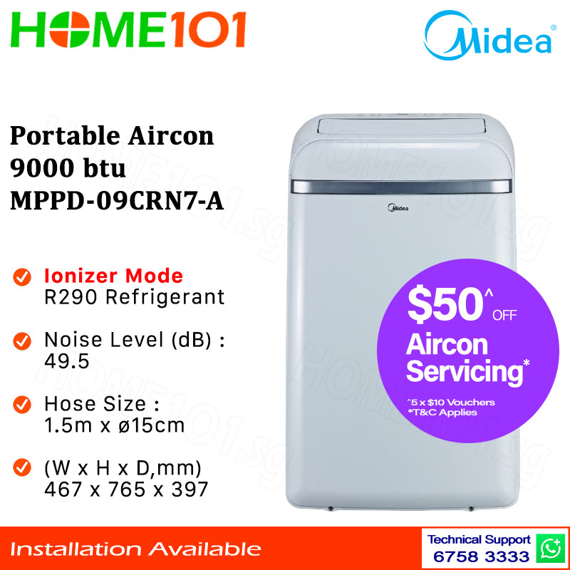 Midea Portable Aircon 9000BTU MPPD-09CRN7-A