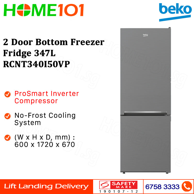 Beko 2 Door Bottom Freezer Fridge 347L RCNT340I50VP