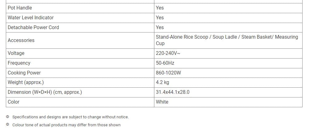 Hitachi Micom (Microcomputer) Rice Cooker 1.8L RZ-R18XN W