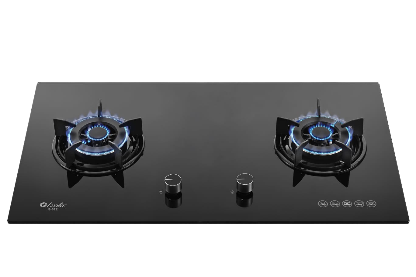 Izola Tempered Glass Built-In Hob 2 Burners S-822 - LPG / PUB - FREE INSTALLATION