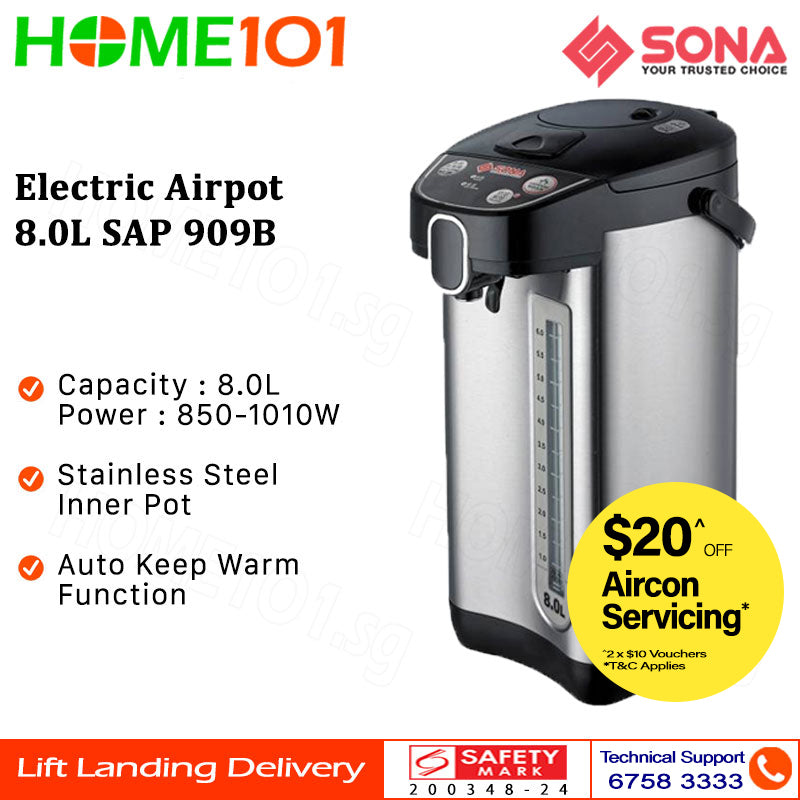 Sona Electric Airpot 8.0L SAP 909B | SAP909B