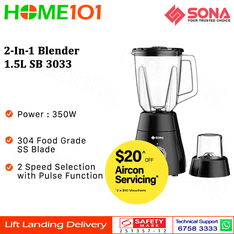 Sona 2-In-1 Blender 1.5L SB 3033