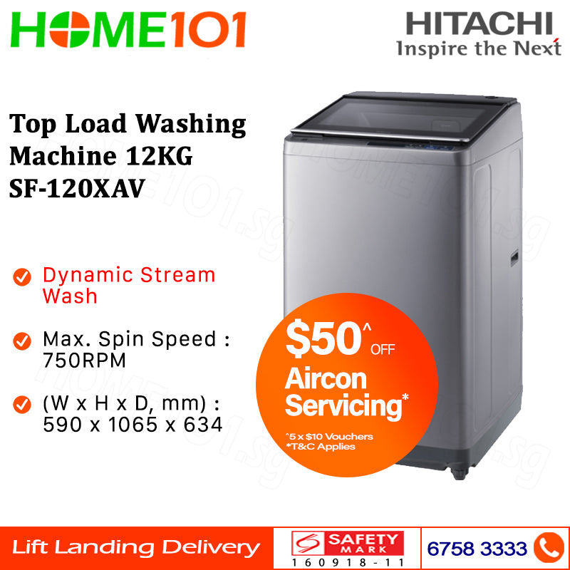 Hitachi Top Load Washing Machine 12.0kg SF-120XAV