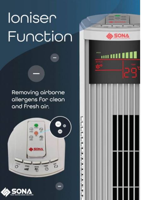 Sona Tower Fan with Remote Control 46" SFT 1703