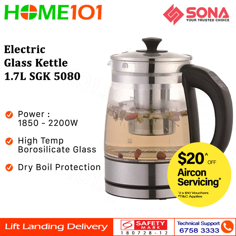 Sona Electric Glass Kettle 1.7L SGK 5080