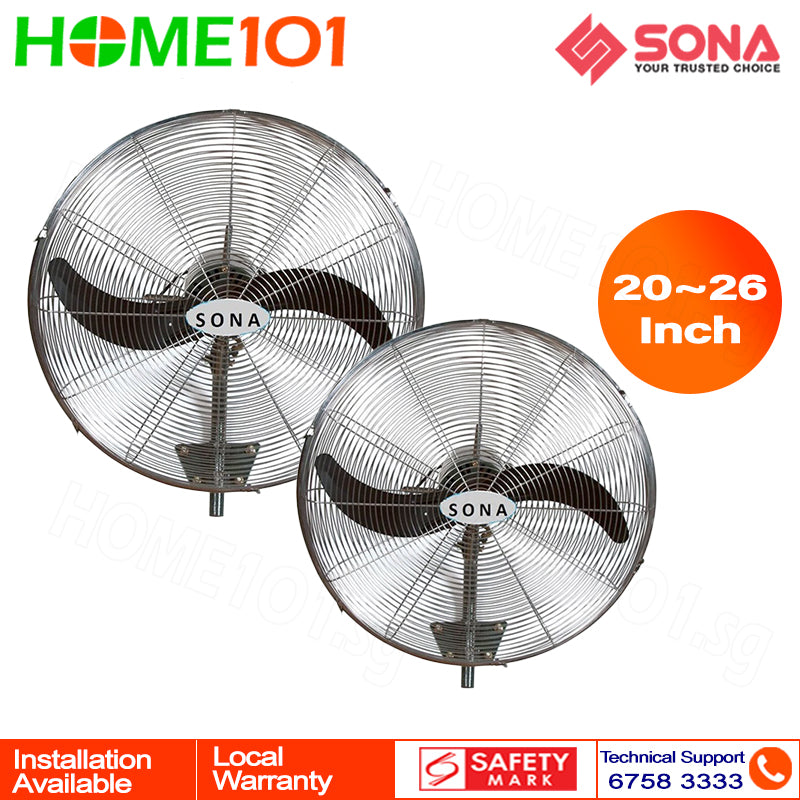 Sona Industrial Wall Fan 20" - 26" SIFW6009 | SIFW6011