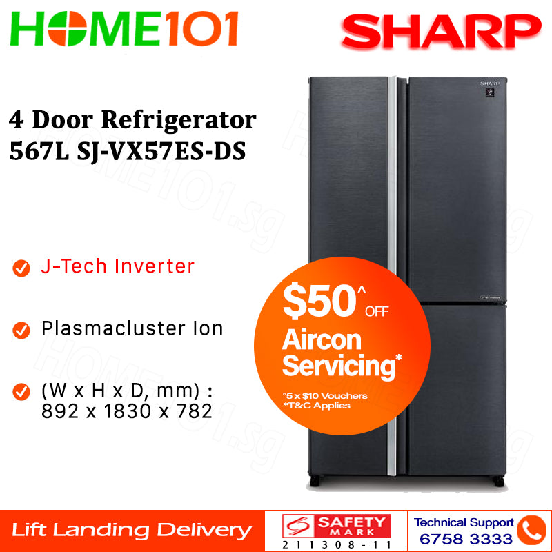Sharp 4 Door Refrigerator 567L SJ-VX57ES-DS
