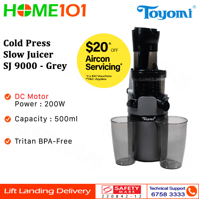 Toyomi Cold Press Masticating Slow Juicer SJ 9000 - Grey / White