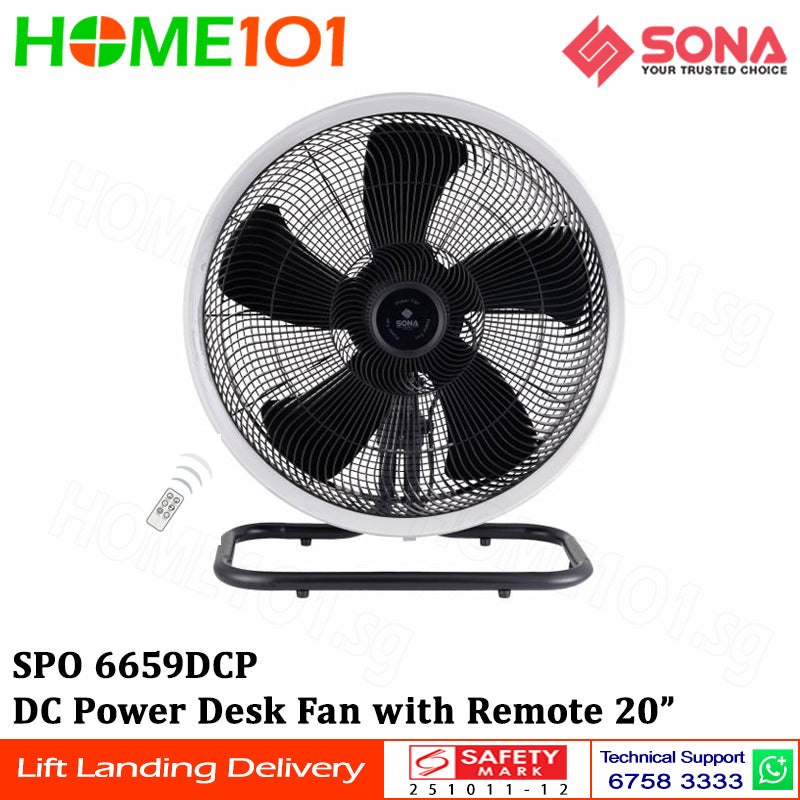 Sona DC Power Desk Fan with Remote 20" SPO 6659DCP