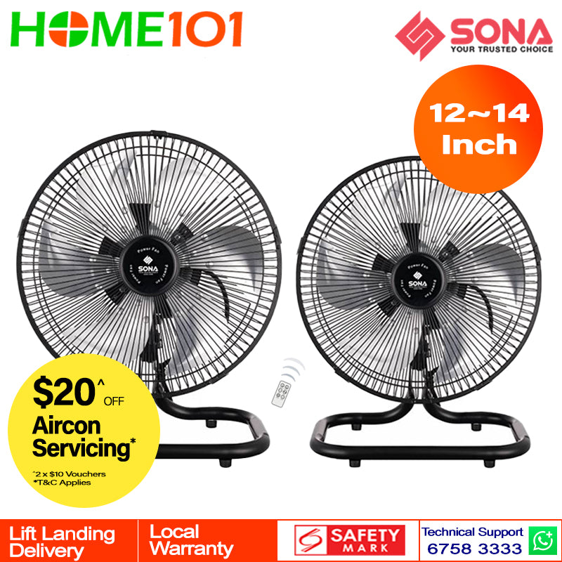 Sona DC Power Desk Fan 12 - 14" SPO 6612DC | SPO 6614DC