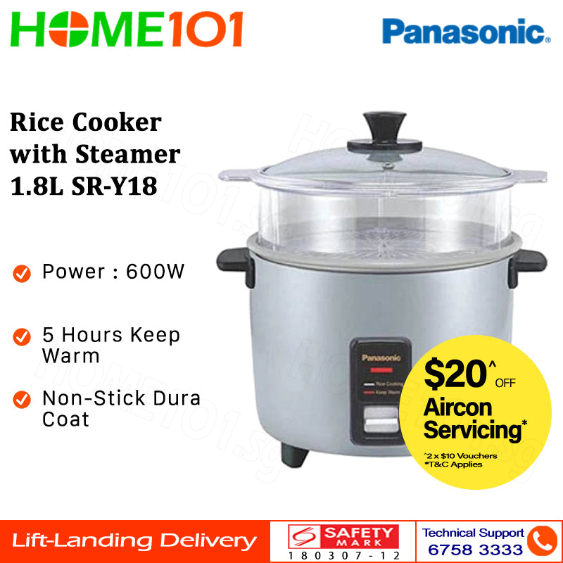 Panasonic Rice Cooker with Steamer 1.8L SR-Y18