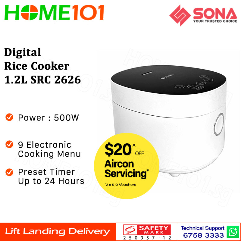 Sona Digital Rice Cooker 1.2L SRC 2626