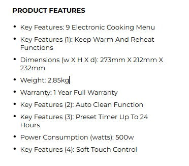 Sona Digital Rice Cooker 1.2L SRC 2626