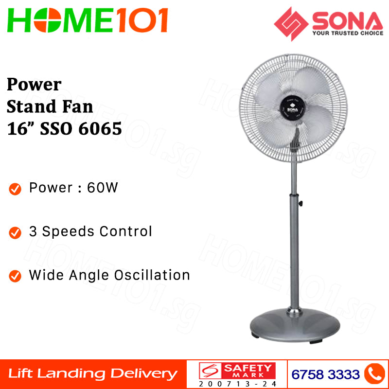 Sona Power Stand Fan 16" SSO 6065