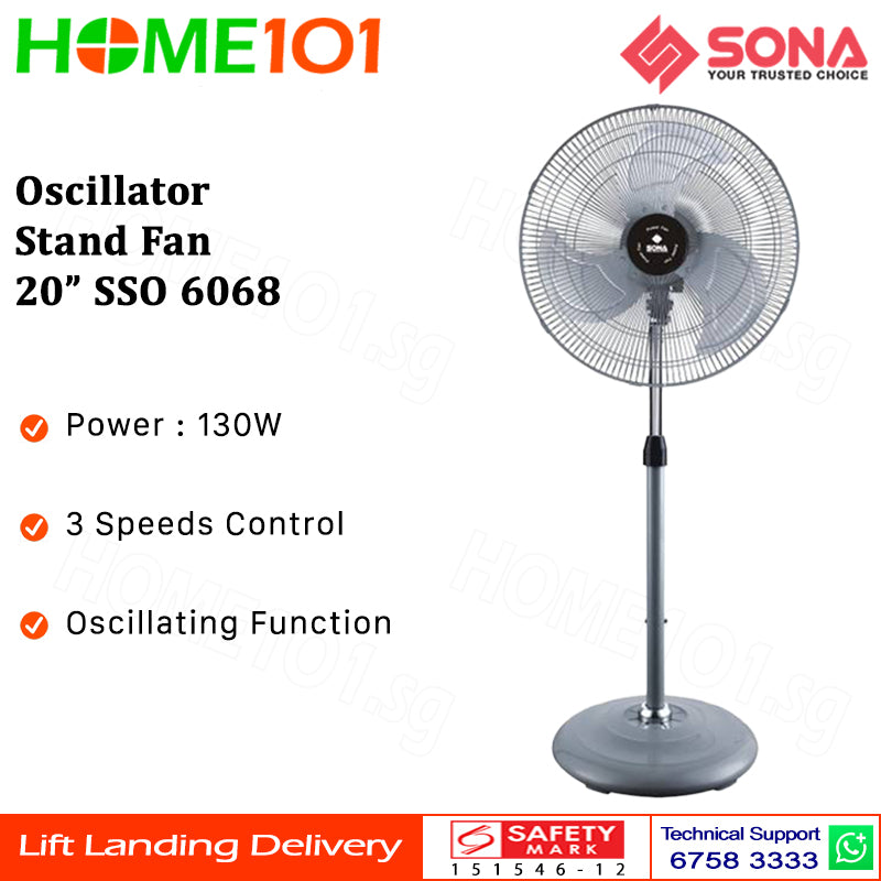 Sona Oscillator Stand Fan 20" SSO 6068