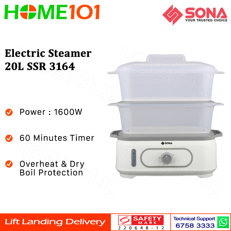 Sona Electric Steamer 20L SSR 3164