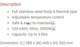 Crown Stainless Steel Fryer 5.0L SW 151