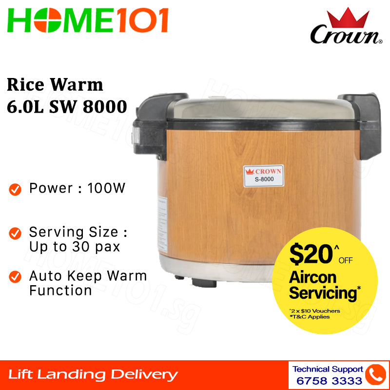 Crown Commercial Rice Warmer 8.0L SW-8000