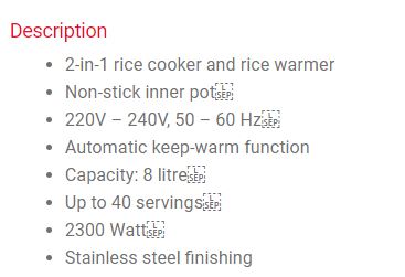 Crown Commercial Keep Warm Rice Cooker 8.0L SW 8800