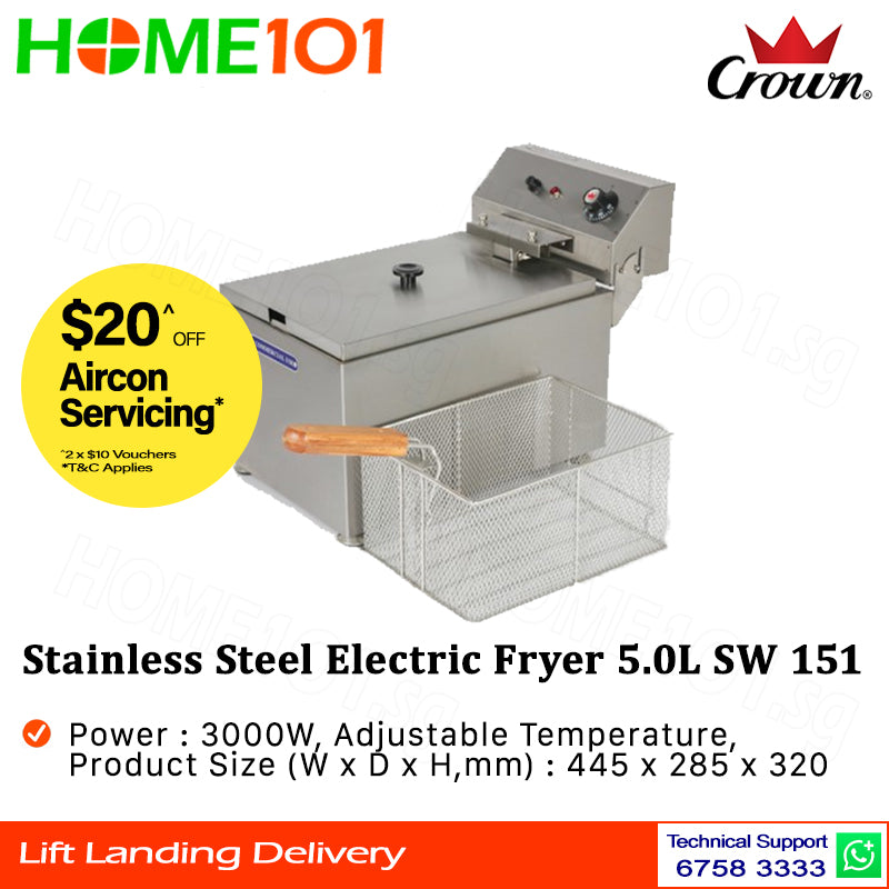 Crown Stainless Steel Fryer 5.0L SW 151