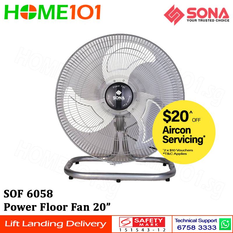 Sona Power Floor Fan 20" SOF 6058