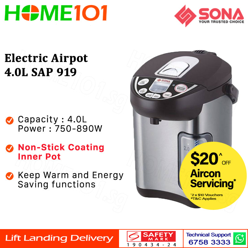 Sona Electric Airpot 4.0L SAP 919 | SAP919