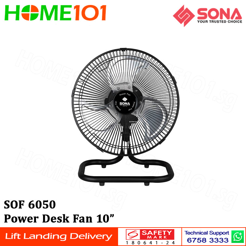 Sona Power Desk Fan 10" SOF 6050