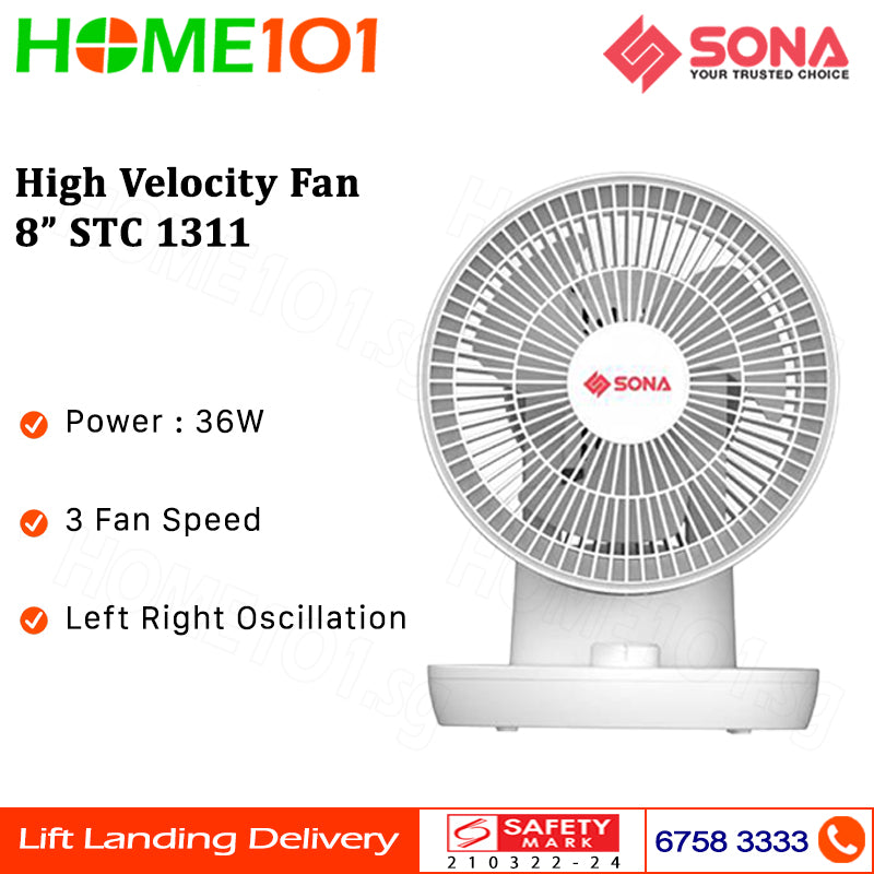 Sona High Velocity Fan 8” STC 1311