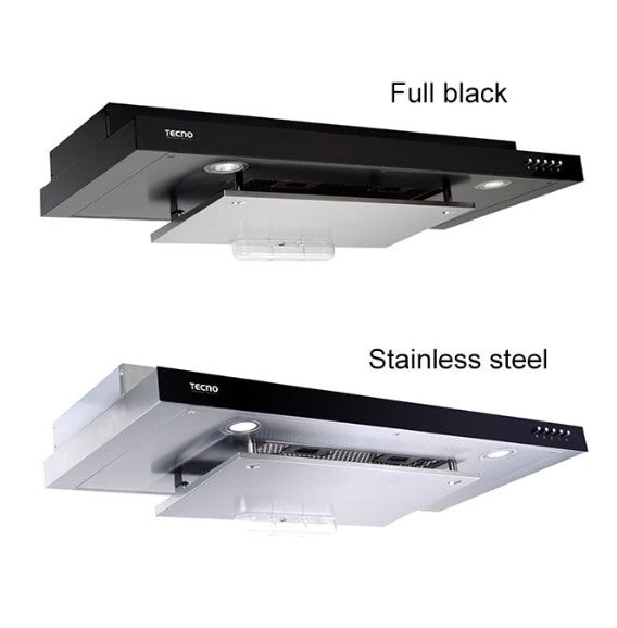 Tecno Slim Line Hood with Dyna-X Motor 90cm TCH 929DP - Black