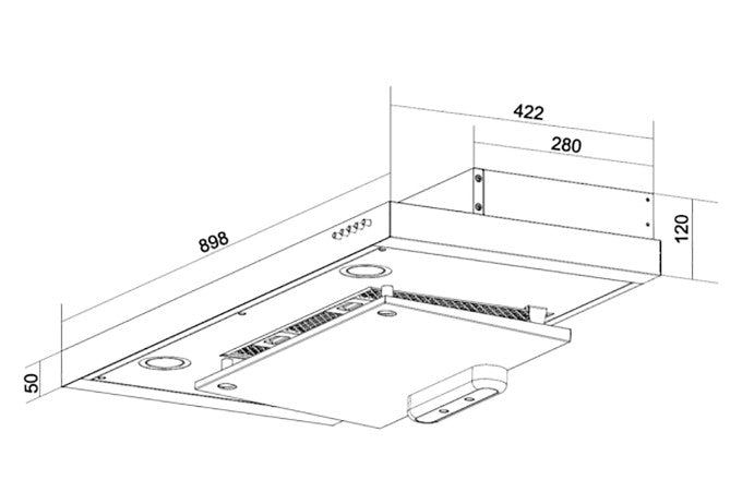 Tecno Slimline Hood with DYNA-X Motor & WI-FI 90cm TCH 959DTC - WF - BK