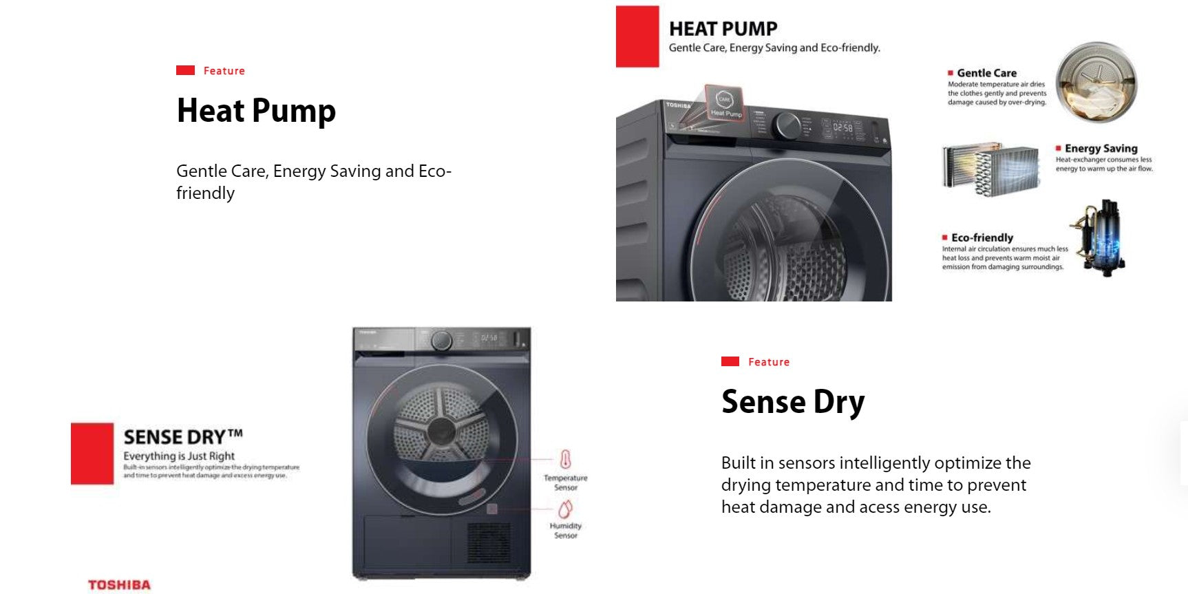 Toshiba Heat Pump Dryer 9.0KG TD-BK100GHS(SK) & TD-BK100GHS(WW)