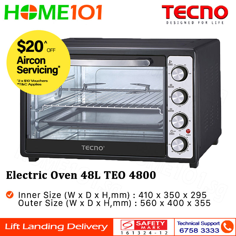 Tecno Electric Oven 1800W 48L TEO 4800