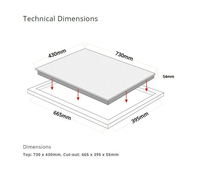 Tecno Built-In Vitro-Ceramic Hob 2 Zones TG 2008VC - FREE INSTALLATION