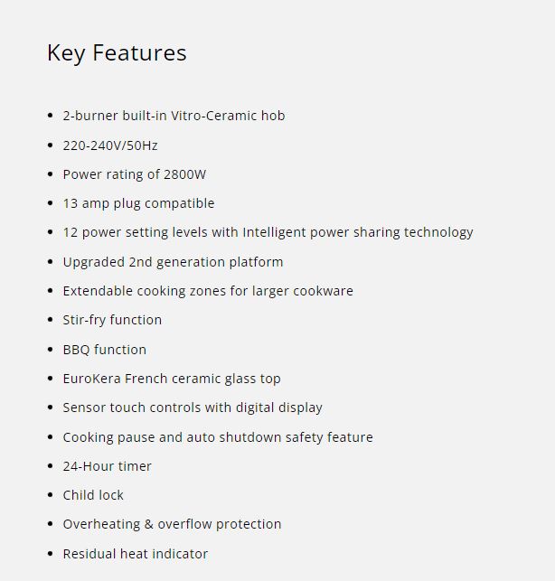 Tecno Built-In Vitro-Ceramic Hob 2 Zones TG 2008VC - FREE INSTALLATION