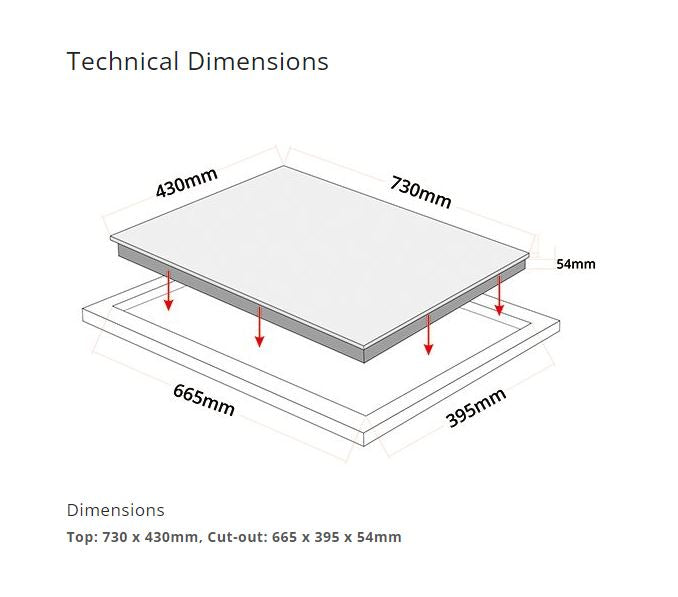 Tecno Built-In Induction Hob 2 Zones TG 2883HB - FREE INSTALLATION