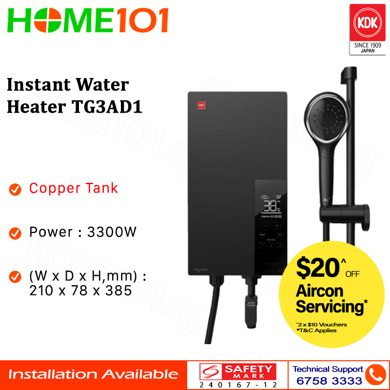 KDK Instant Water Heater TG3AD1