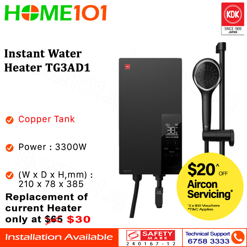 KDK Instant Water Heater TG3AD1