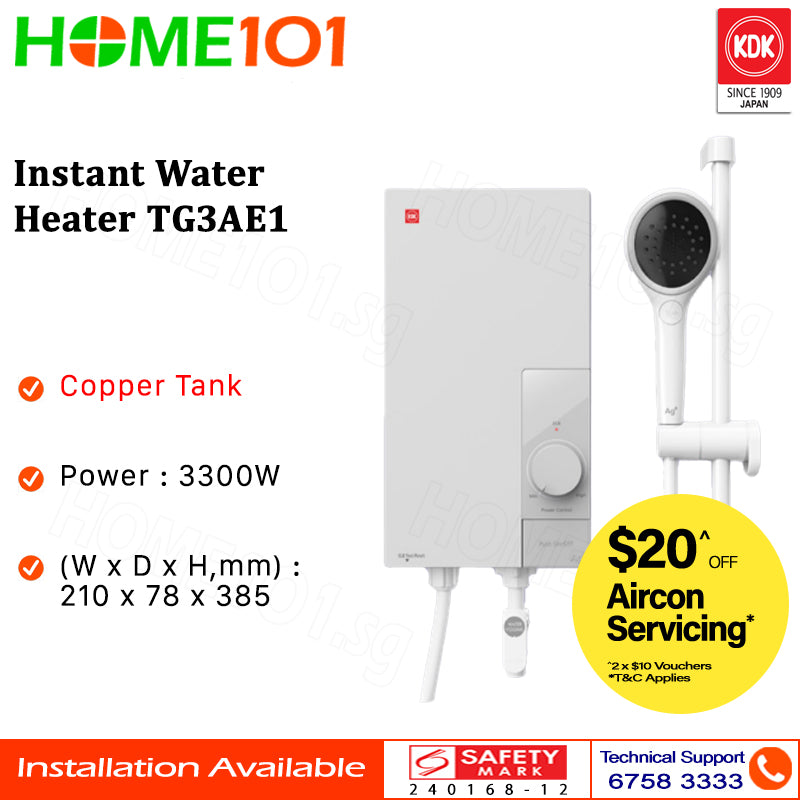 KDK Instant Water Heater TG3AE1