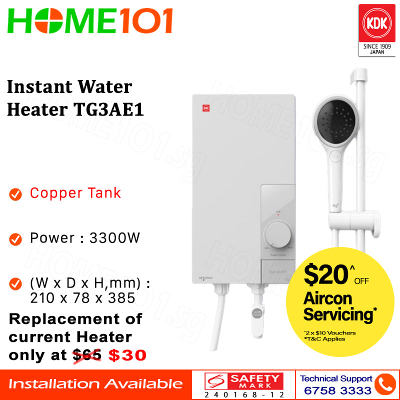 KDK Instant Water Heater TG3AE1