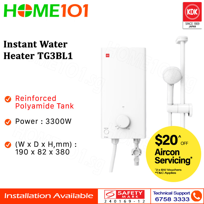 KDK Instant Water Heater TG3BL1