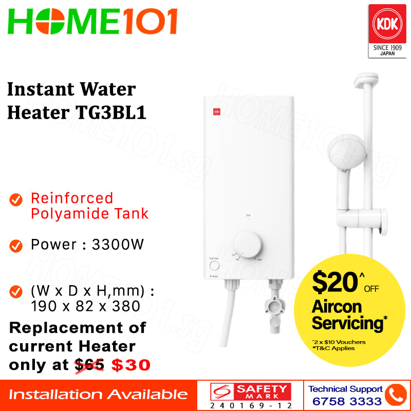 KDK Instant Water Heater TG3BL1