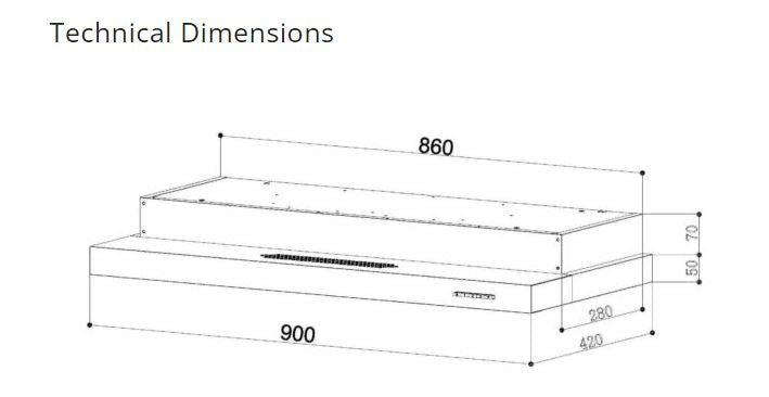 Tecno Slim Line Hood 90cm TH 969TCL