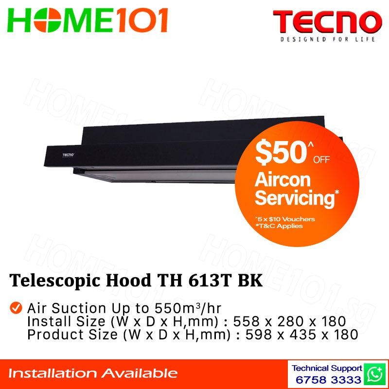Tecno Telescopic Hood TH 613T BK