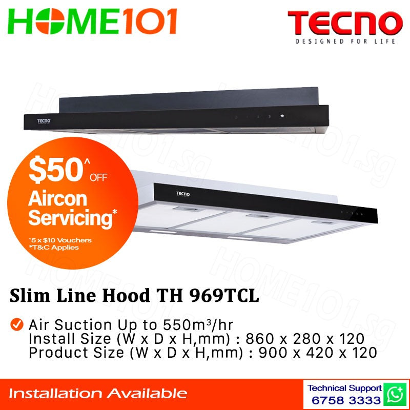 Tecno Slim Line Hood 90cm TH 969TCL